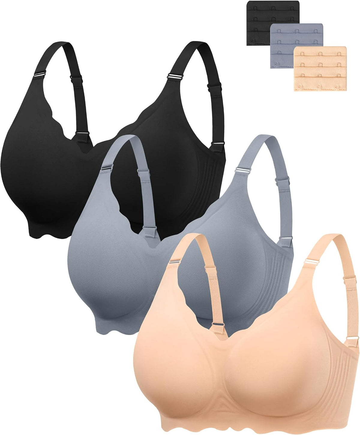 Seamless Bras Women Soft Jelly Push Up Wireless Bra Supportive V Neck No Underwire Comfort Tshirt Bralettes