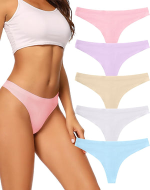 voenxe Seamless Thongs 5-Pack - Bright Color