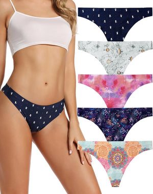voenxe Seamless Thongs 5-Pack - Pattern Design