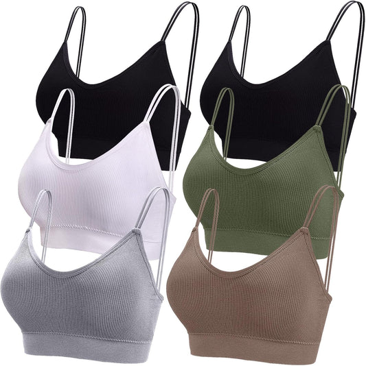 BQTQ Padded V-Neck Seamless Bralettes, 6-Pack