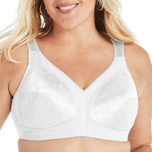 Women's Wireless Bra, 18 Hour Plus-Size Bras Available, Full Coverage, Smoothing, 4693, Single or 2-Pack